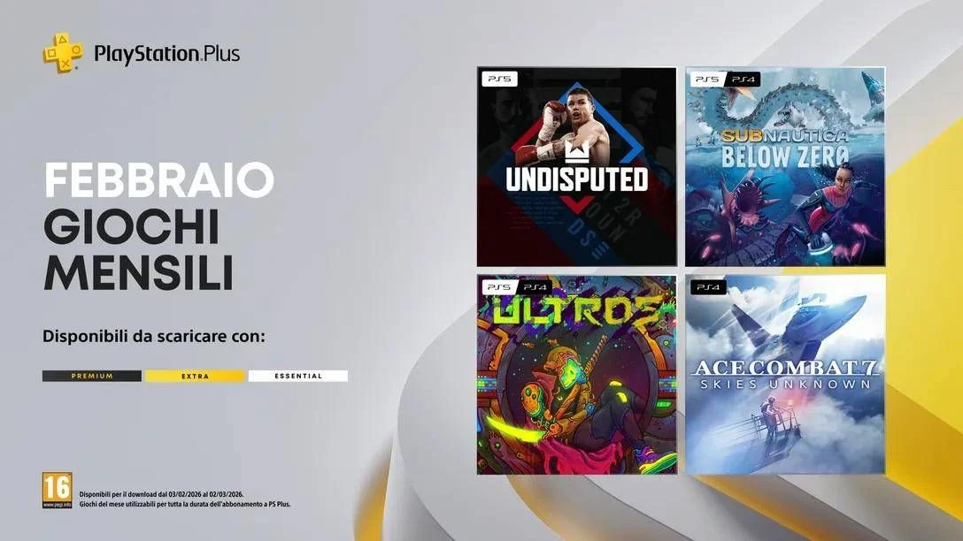 PlayStation Plus em fevereiro de 2026: Ace Combat 7, Undisputed, Subnautica: Below Zero e Ultros