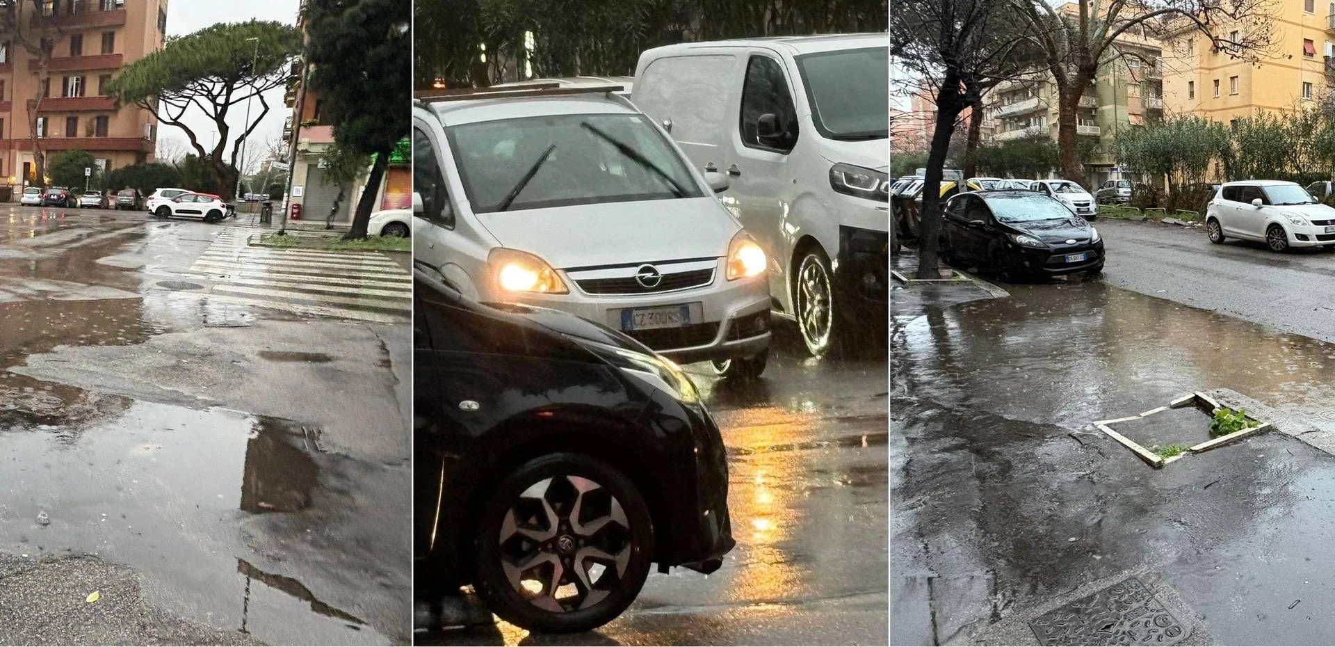 Nubifragio paralisa Roma: ruas alagadas, tráfego em colapso e alerta amarelo no Lazio