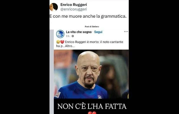 Enrico Ruggeri não morreu: cantor desmente fake news e ironiza erro de gramática