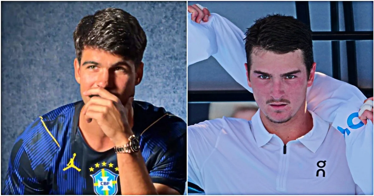 Alcaraz veste a camisa do Brasil e provoca reação de Fonseca antes do duelo em Miami