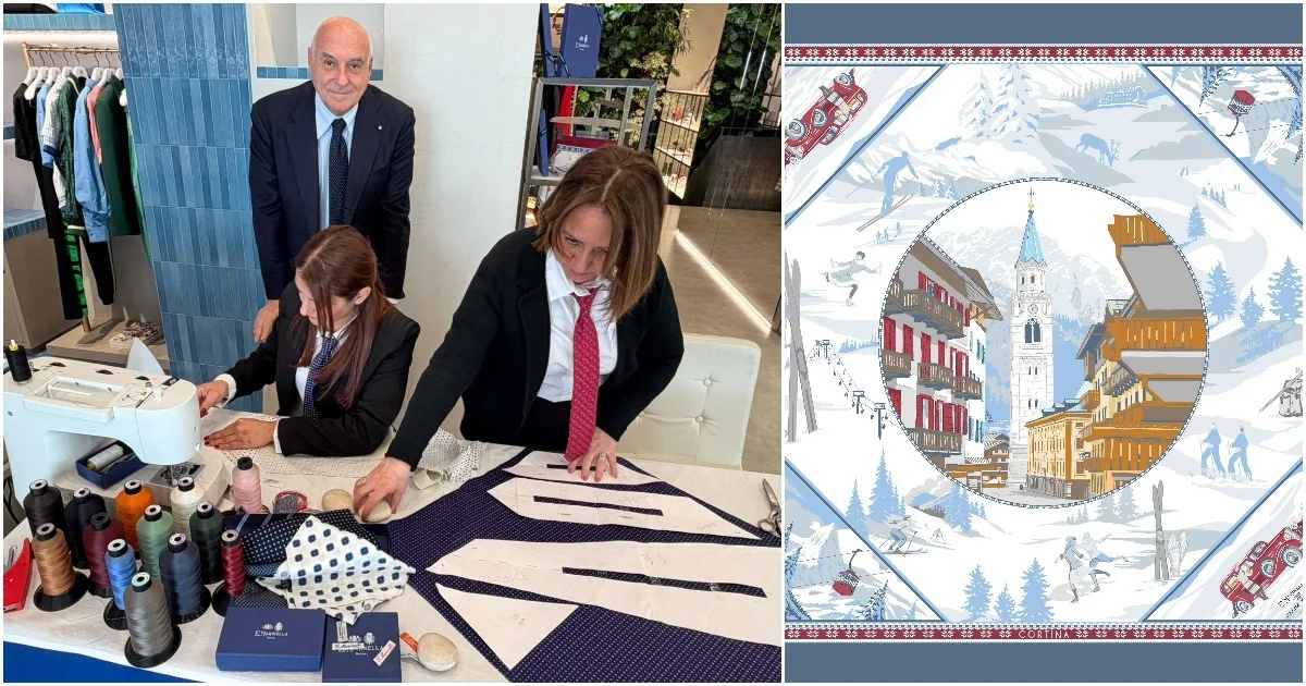 E. Marinella leva a alta sartoria napolitana a Cortina: costura ao vivo a elegância atemporal da WinteRace 2026