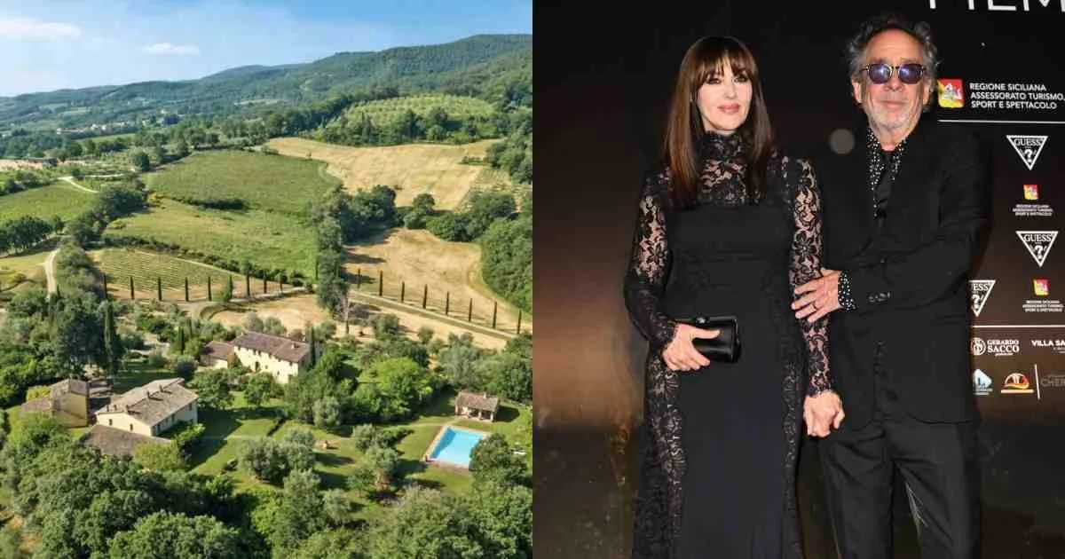 Monica Bellucci e Tim Burton colocam à venda villa histórica na Toscana; já há comprador interessado