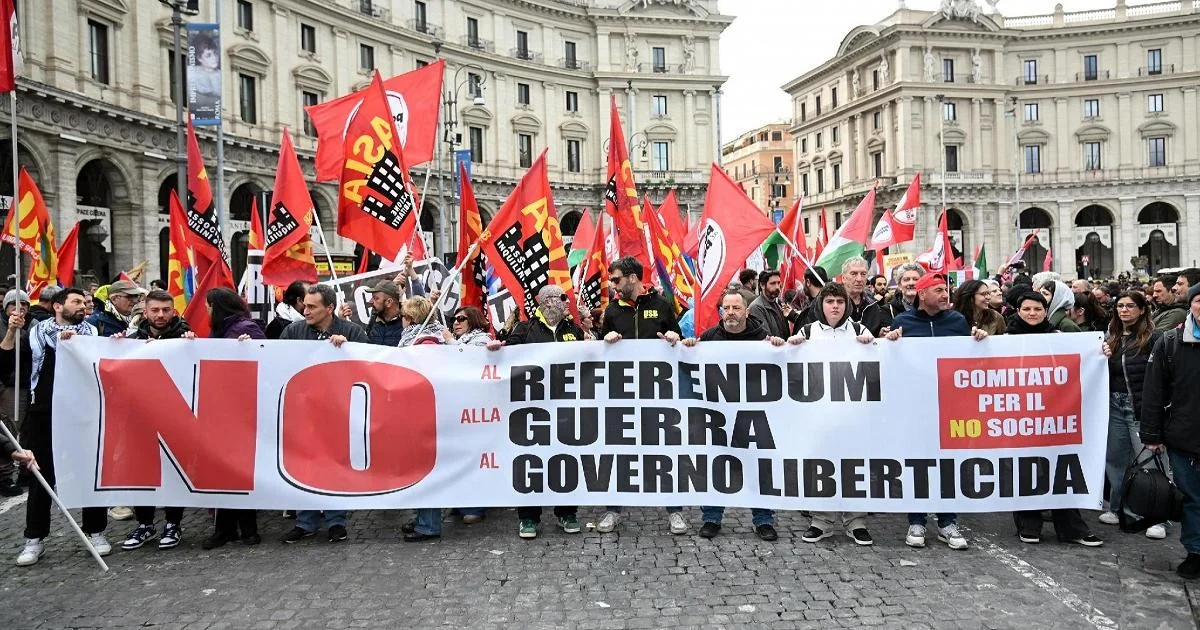 Protesto em Roma pelo 'No sociale' termina com imagens de Meloni, Nordio e Netanyahu incendiadas