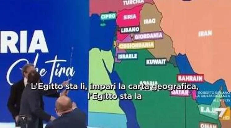Sangiuliano alfineta Bonelli ao apontar o Egito no mapa: 'Studia la geografia' em debate na TV