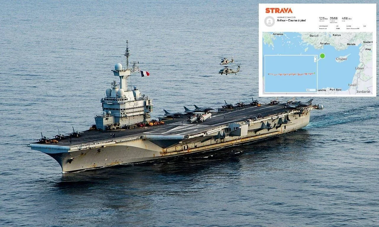 StravaLeaks: app fitness expõe posição da porta-aviões Charles de Gaulle no Mediterrâneo