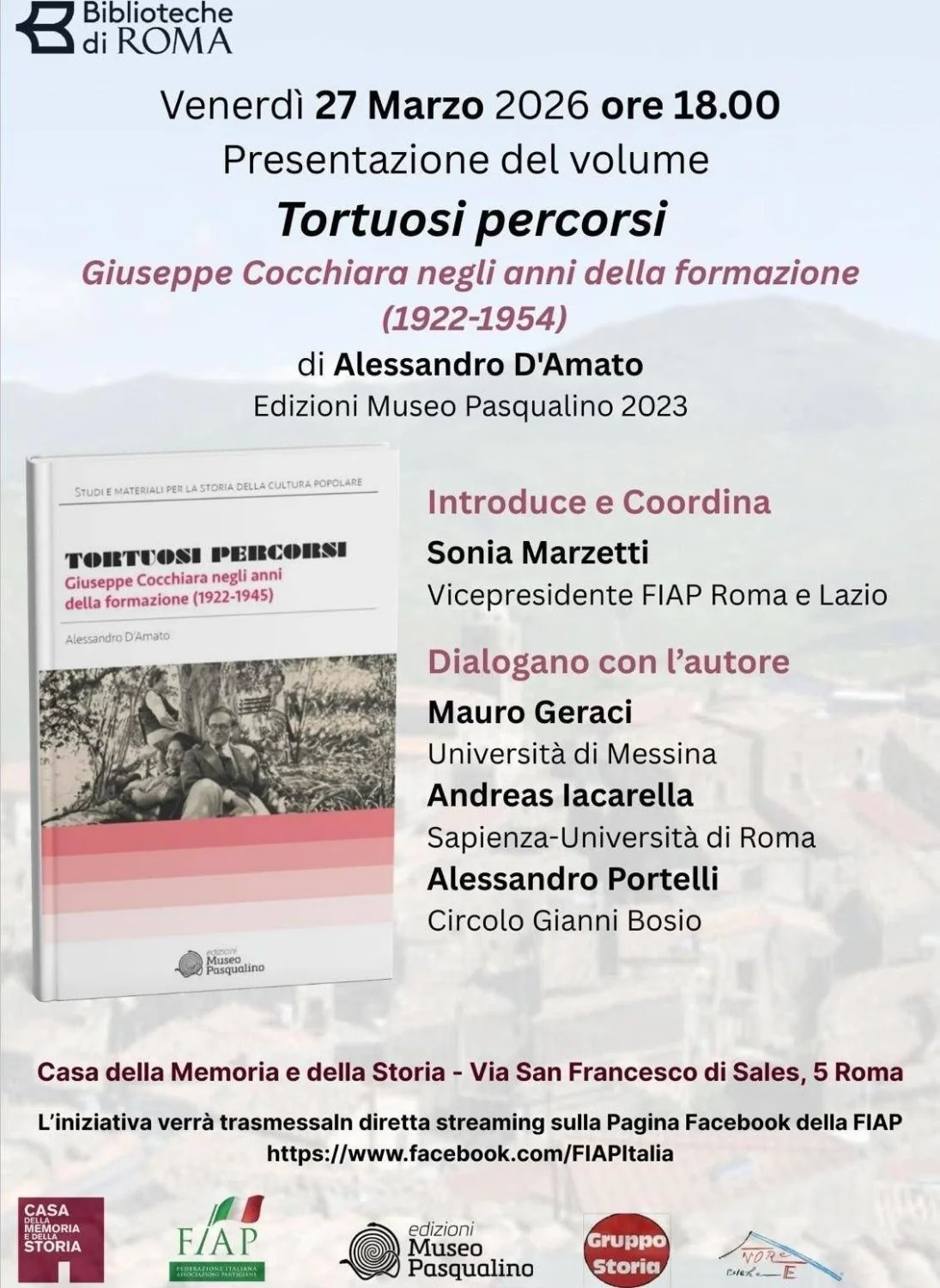 Tortuosi percorsi: o jovem Giuseppe Cocchiara e os caminhos da antropologia apresentados em Roma