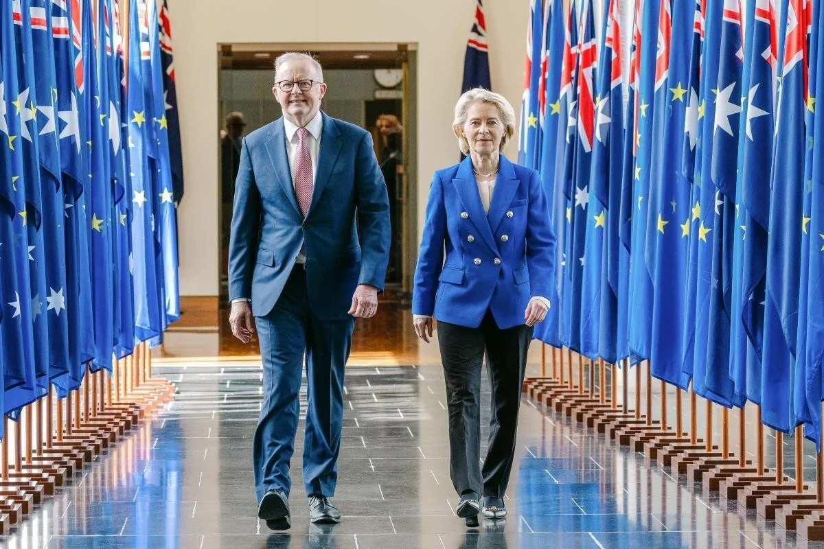 UE e Austrália selam Acordo de Livre Comércio e Parceria de Defesa; exportações europeias podem crescer 33% em uma década