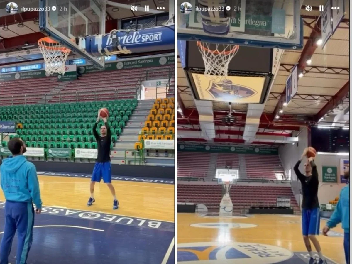 Achille Polonara dá primeiro passo de volta ao basquete após transplante: emoção e esperança em Sassari
