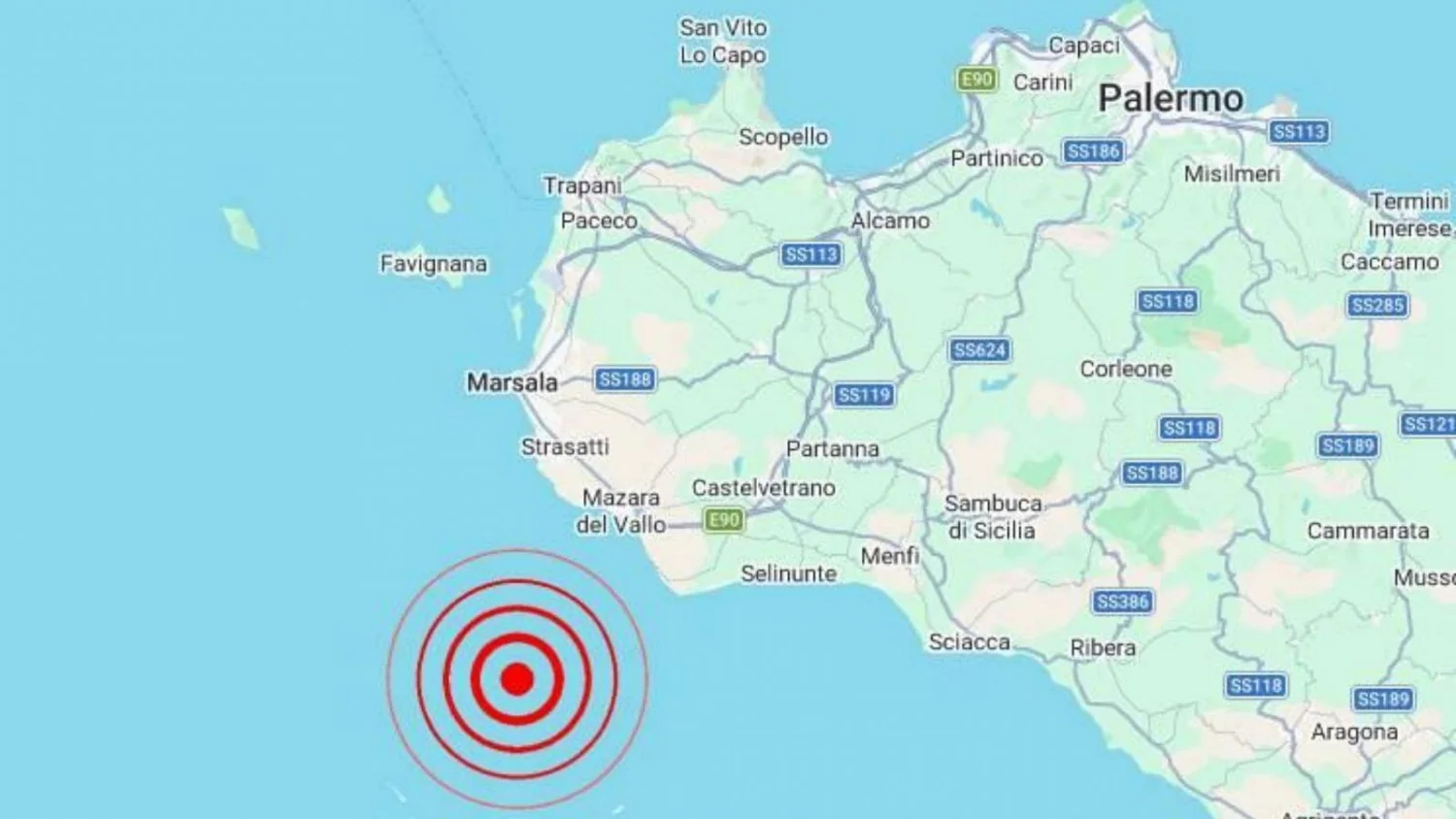 Terremoto de magnitude 3,7 ao largo de Trapani; 2,6 em frente a Siracusa — sem danos reportados