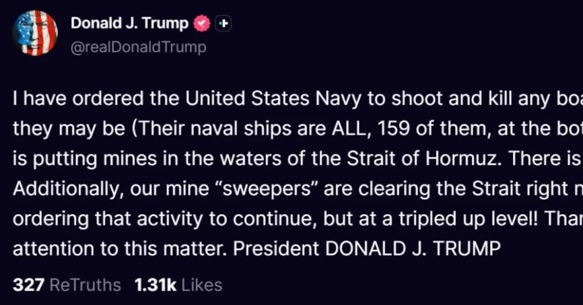 Trump anuncia 'controle total' do Estreito de Hormuz e autoriza destruição de navios que plantem minas