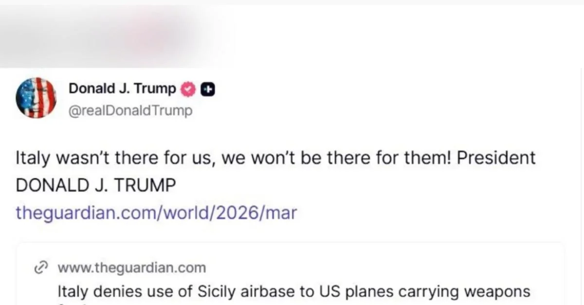 Crise diplomática: Trump insiste contra a Itália por recusa do uso de Sigonella e tensão com Meloni se aprofunda
