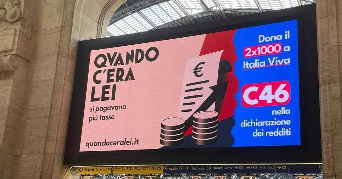 Italia Viva acusa 'censura' após remoção de imagem de pôster; Grandi Stazioni diz que publicidade segue