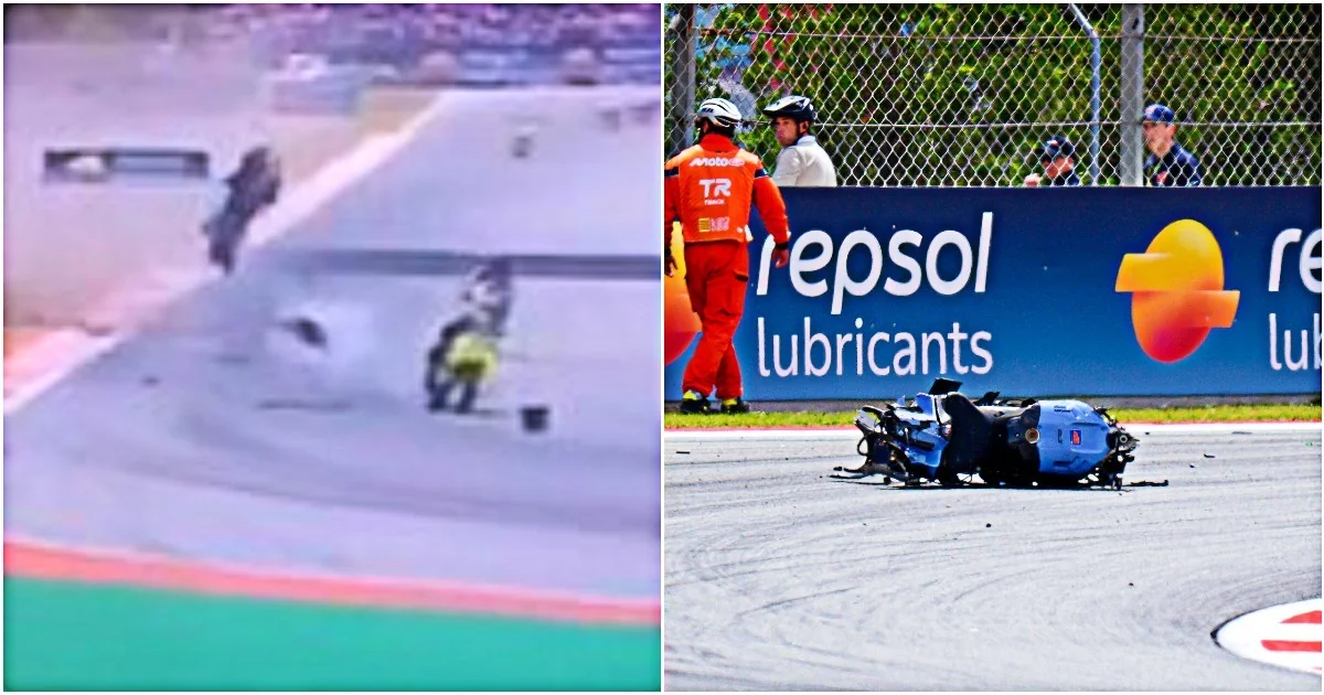 MotoGP Catalunha: duas bandeiras vermelhas após acidente de Acosta que levou Álex Márquez ao hospital