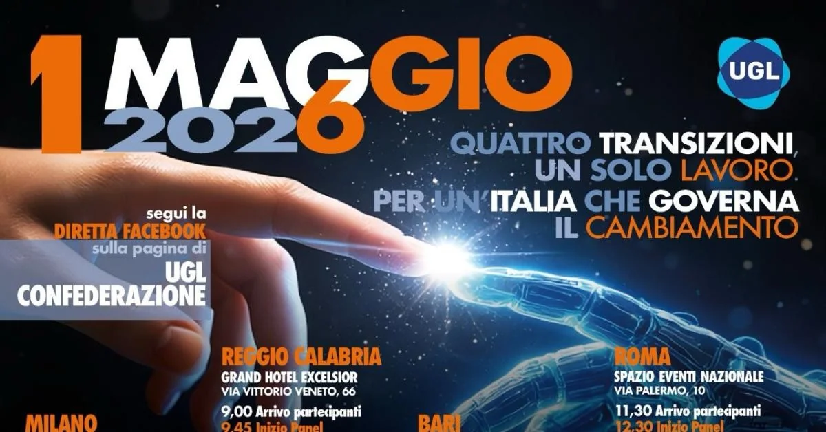 Primo Maggio Diffuso UGL 2026: quatro cidades em debate sobre o futuro do trabalho