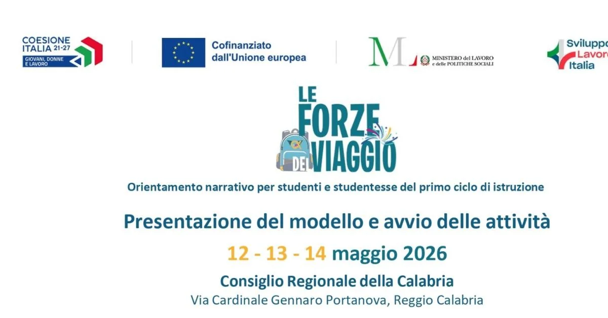 Em Reggio Calabria, Sviluppo Lavoro Italia lança “Le Forze del Viaggio”: novo modelo de orientação para estudantes