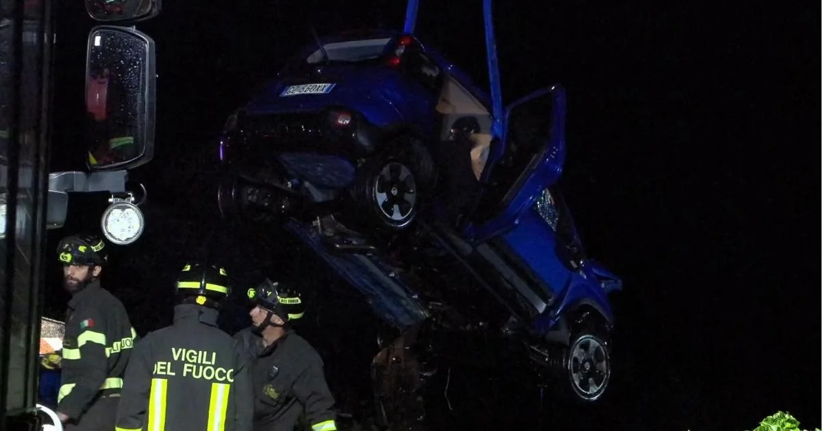 Carro cai no Lago de Como após colisão na SS Regina; mulher em estado grave e homem é encontrado morto