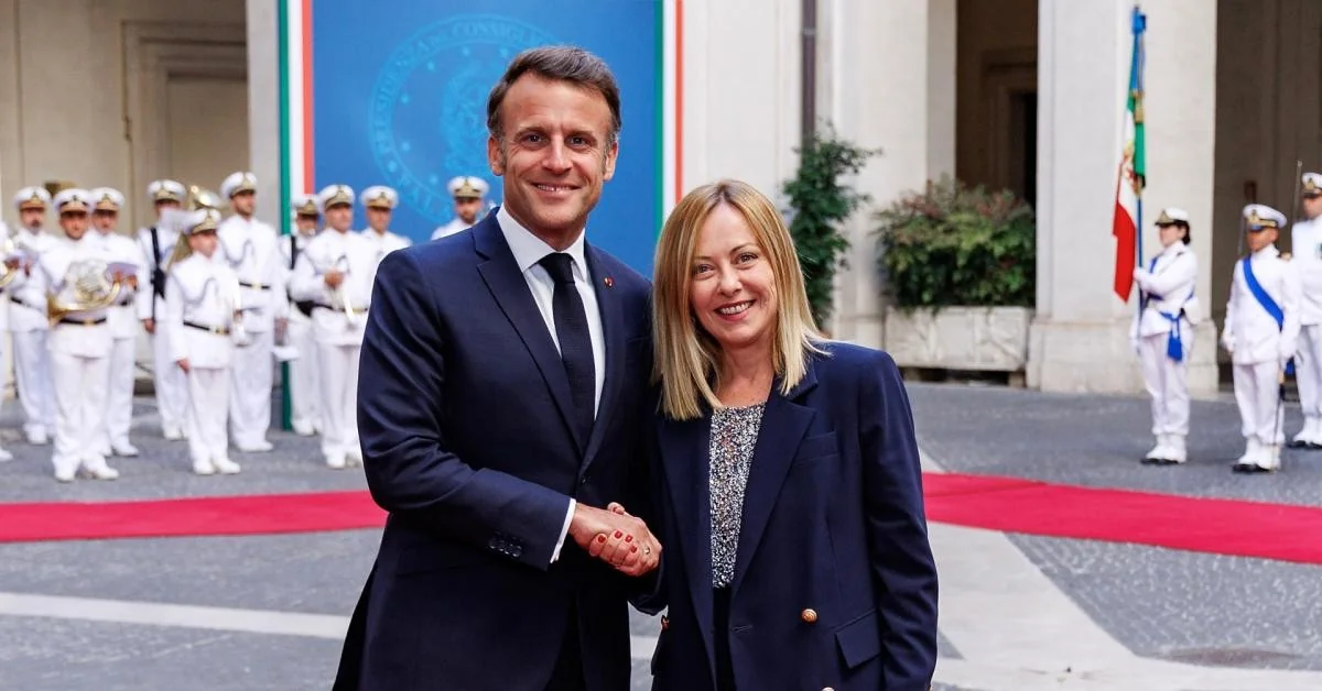 Meloni e Macron em Antibes: coordenação estratégica após o acordo EUA‑Irã e a ocupação israelense no Líbano