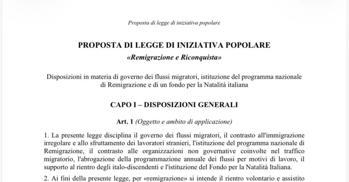 “Remigração e Reconquista”: proposta popular busca reafirmar a soberania nacional italiana