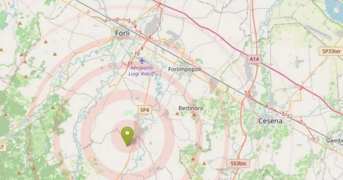 Tremor de magnitude 3.2 desperta moradores de Meldola, no Forlivese, durante a madrugada
