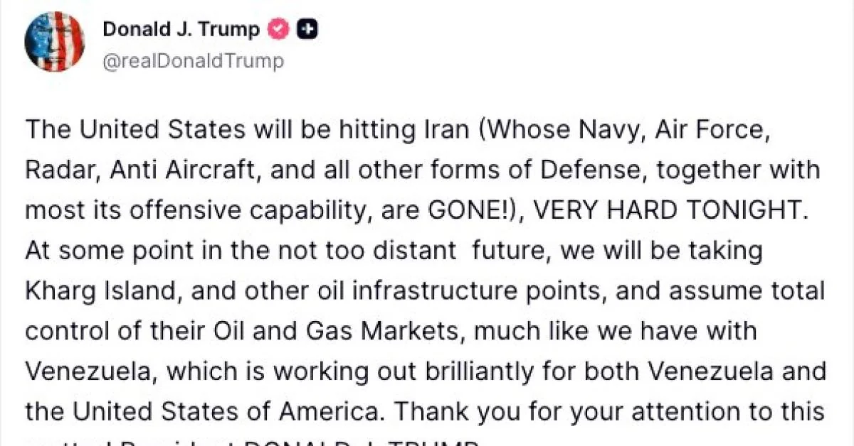 Trump intensifica pressão sobre o Irã: ameaça atacar e tomar a ilha de Kharg e seus recursos energéticos