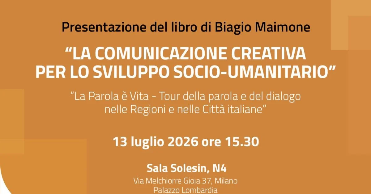 Biagio Maimone apresenta 'Comunicação Criativa' em Palazzo Lombardia: o poder da palavra no desenvolvimento socio‑humanitário