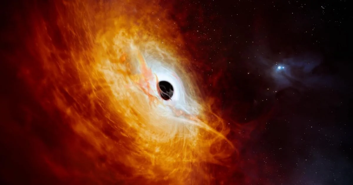 Buraco negro dispara gigantesco 'uracano' cósmico e sufoca formação estelar em quasar distante