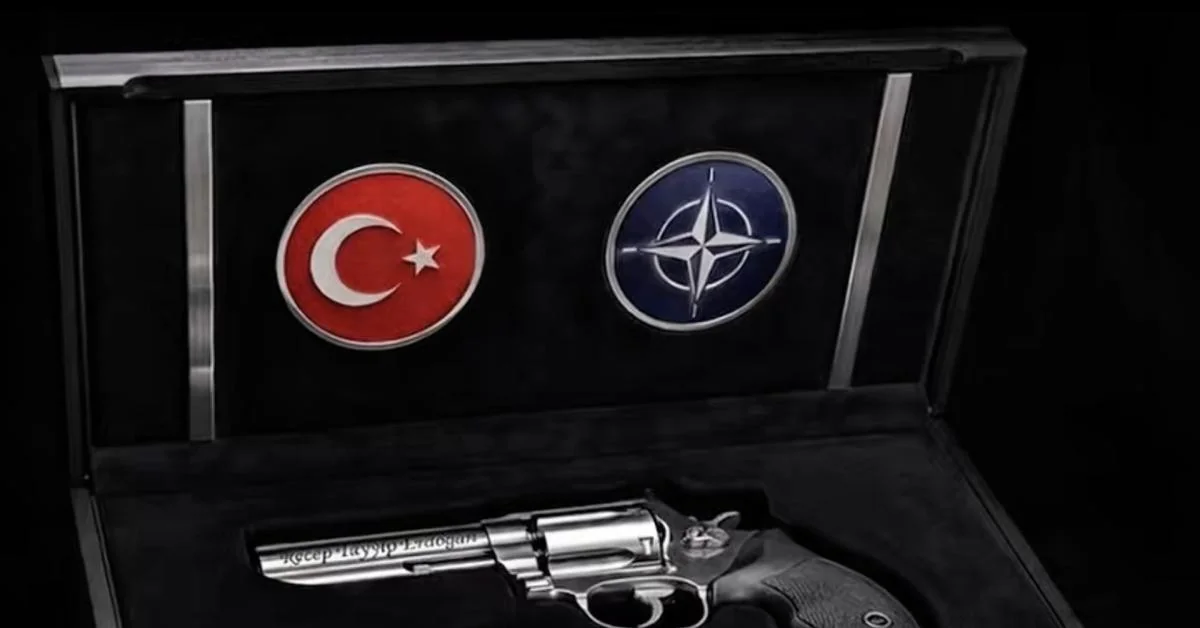 Erdogan presenteia líderes da NATO com revolver personalizado em Ancara: gesto simbólico e repercussões legais