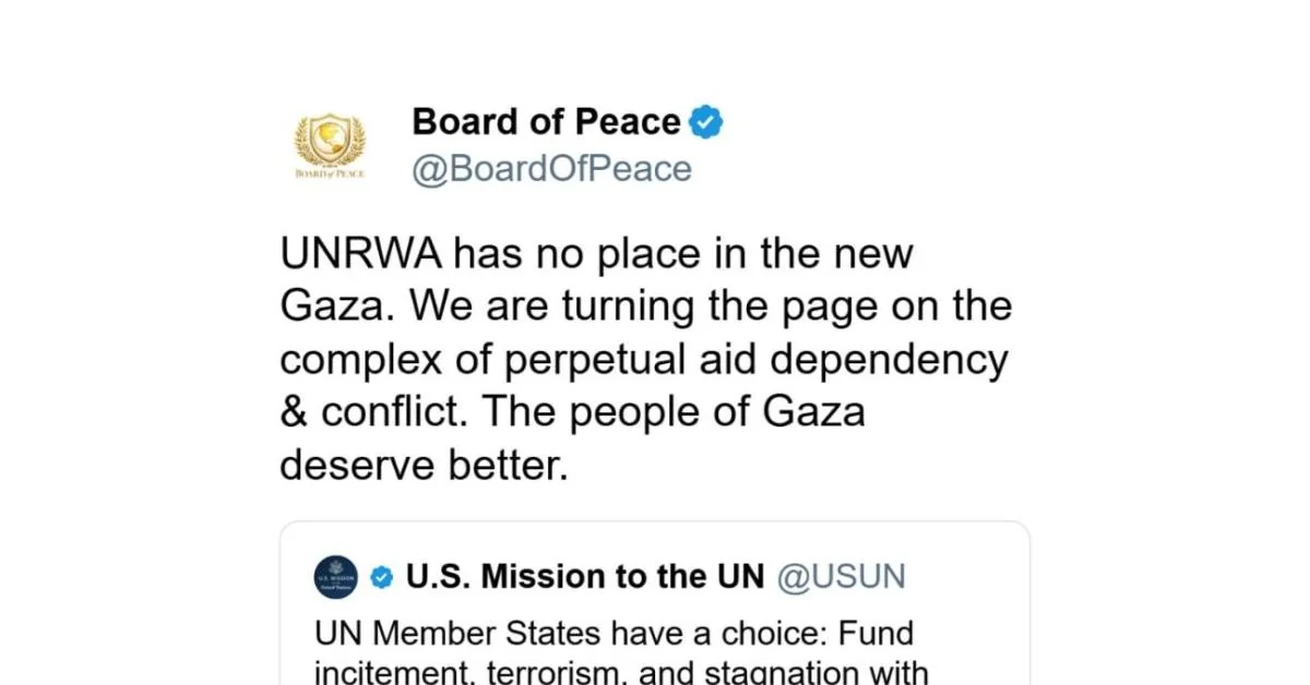 Gaza: Board of Peace exclui a UNRWA e acelera gestão alternativa; Guterres alerta colapso financeiro