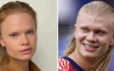 Modelo russa viraliza nas redes após internautas apontarem semelhança impressionante com Erling Haaland