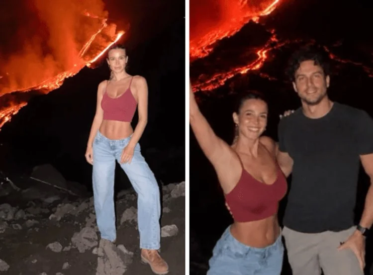 Diletta Leotta e a foto diante do Etna em erupção: polêmica entre espetáculo e responsabilidade