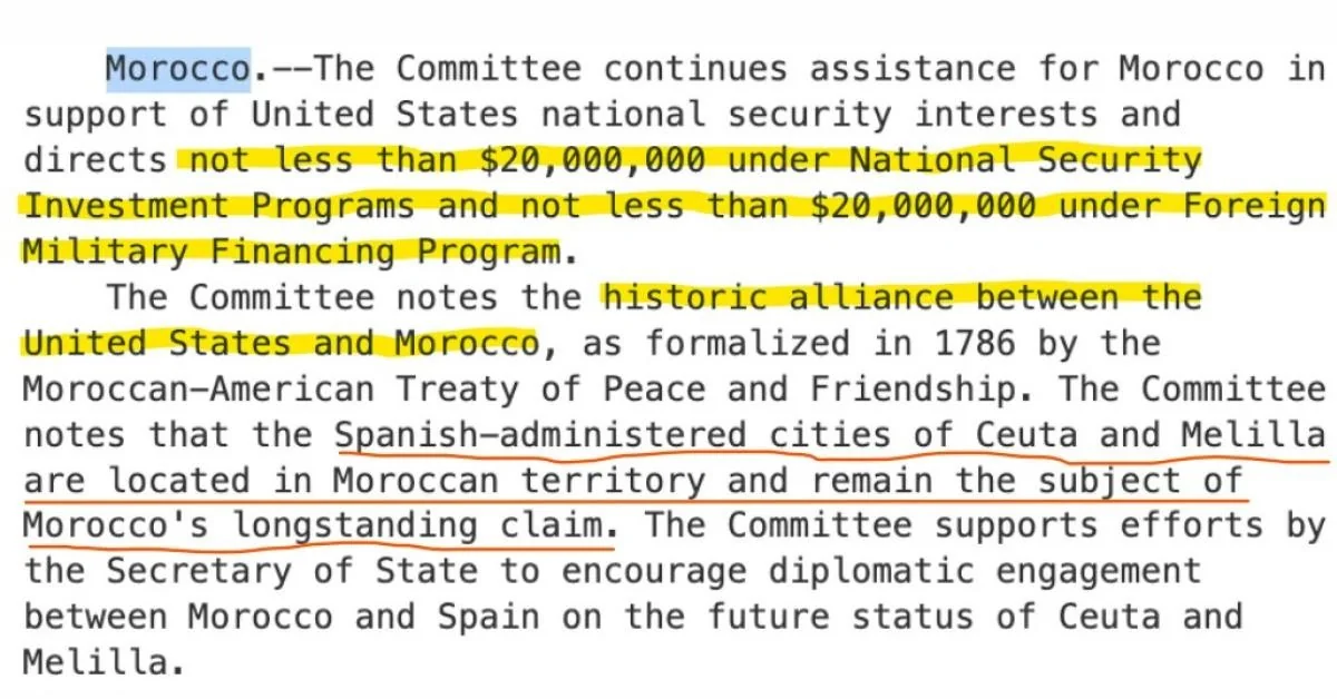 Documento da Câmara dos EUA confirmou apoio a reivindicações do Marrocos sobre Ceuta e Melilla antes da crise migratória