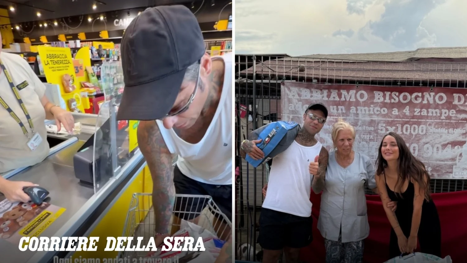 Fedez e Giulia Honegger iluminam abrigo de Olbia com doações e carinho aos cães resgatados