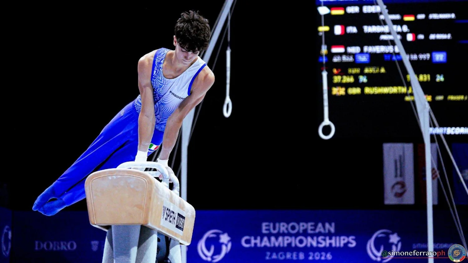 Gabriele Targhetta faz história e conquista ouro no cavalo com alças em Zagreb