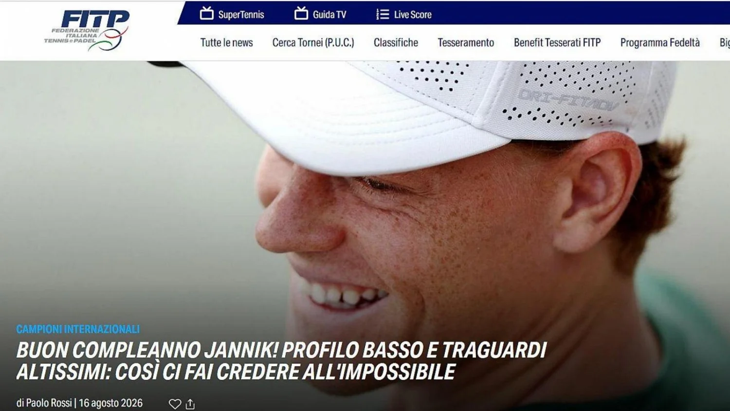 Jannik Sinner completa 25 anos: a carta de amor da Federtennis e o retrato de um campeão discreto