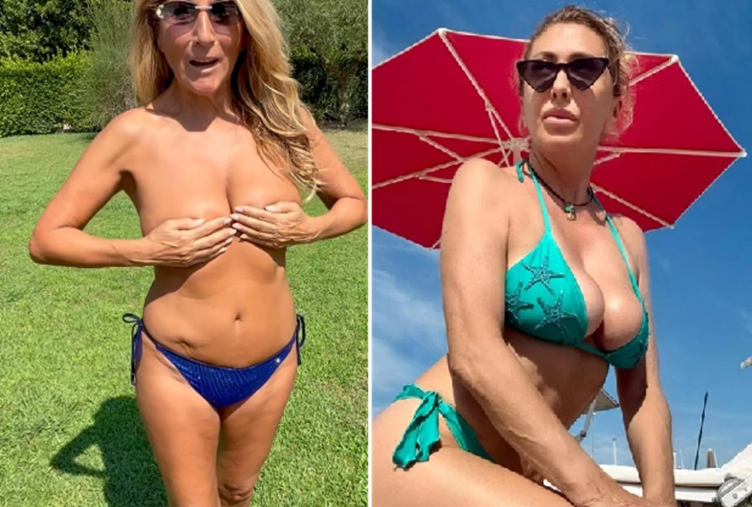 Jo Squillo faz topless em apoio a Sabrina Salerno e desafia haters nas redes