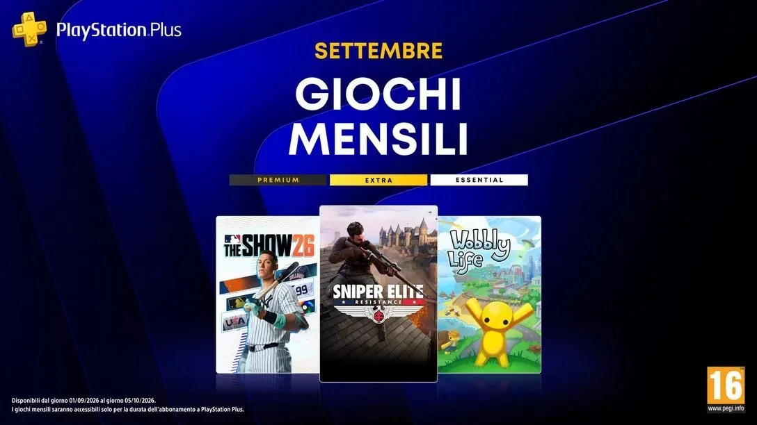 PlayStation Plus em setembro: Sniper Elite, MLB The Show 26, Wobbly Life e Chained Echoes