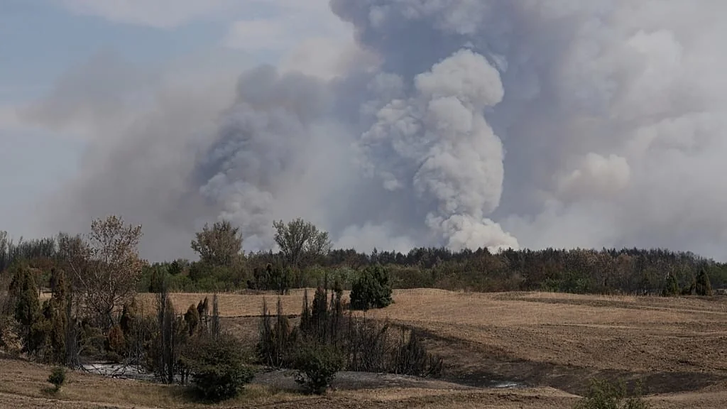 Rússia envia avião de 42.000 litros para combater incêndio que devora reserva na Sérvia