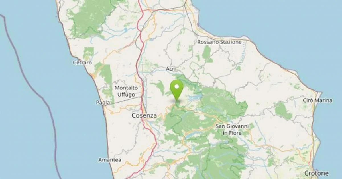 Terremoto de magnitude 3,5 sacode a província de Cosenza: preocupação na Calabria