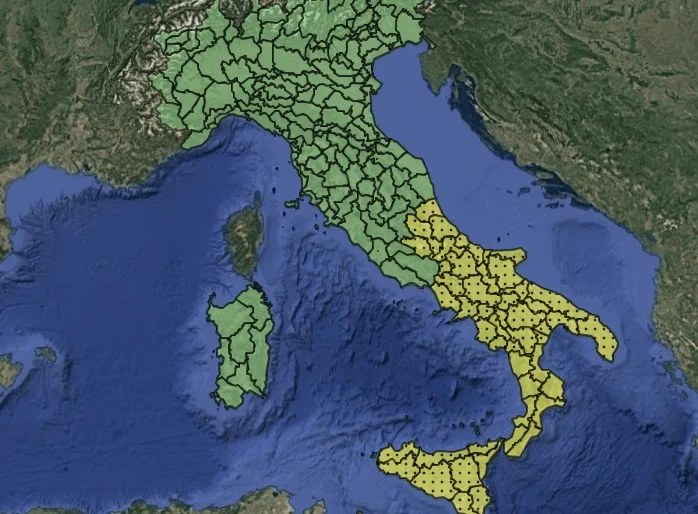 Alerta meteo amarelo: temporais atingem 7 regiões italianas em 25 de setembro; fim de semana melhora com anticiclone