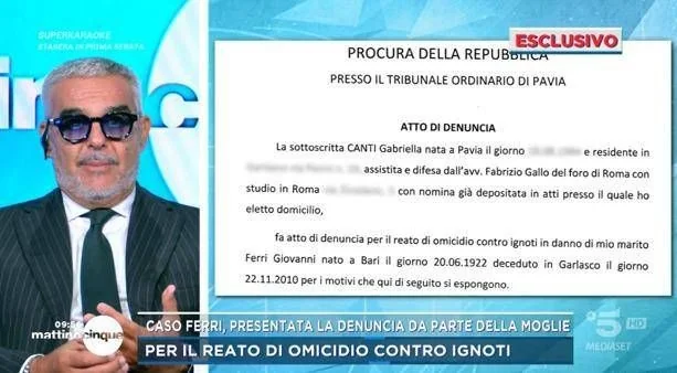 Esposa de Giovanni Ferri pede reabertura do caso em Pavia: denúncia por homicídio voluntário após 16 anos