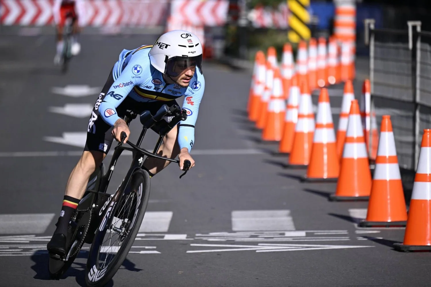 Evenepoel conquista quarto título mundial consecutivo na cronometro; Ganna fica em segundo