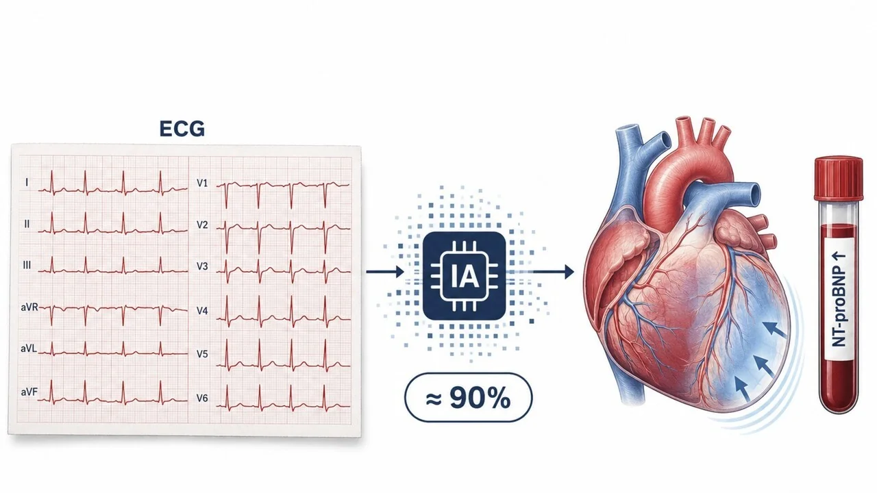 IA revela sinais ocultos de scompenso cardíaco no eletrocardiograma