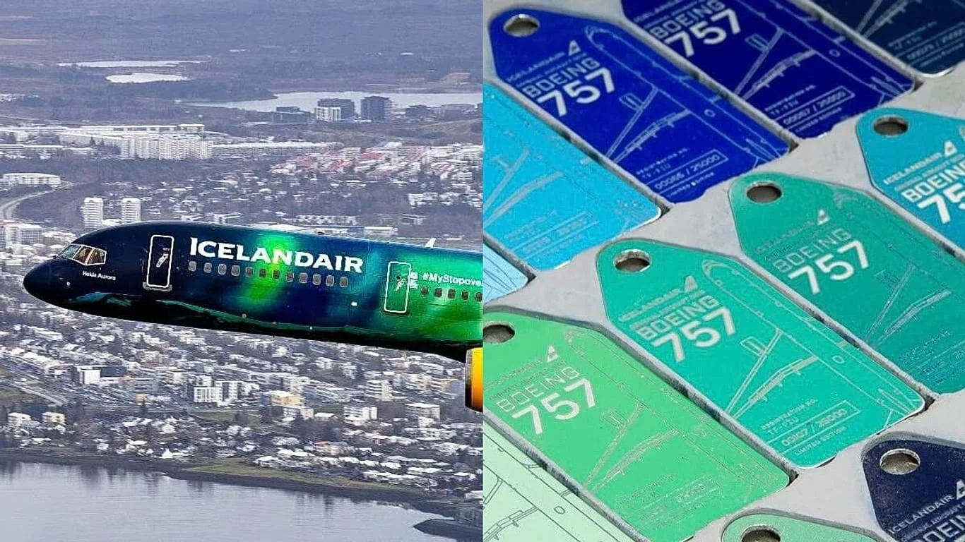Hekla Aurora da Icelandair ganha nova vida: pintura das auroras vira porta-chaves de edição limitada
