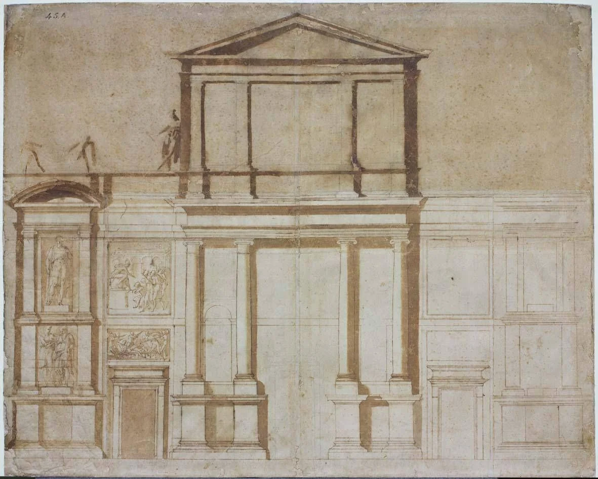 Desenho inédito de Michelangelo — 'Primo progetto per la facciata di San Lorenzo' em destaque na BIAF