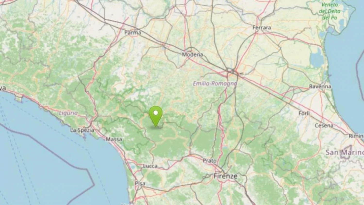 Terremoto de magnitude 3.2 atinge norte da Toscana na fronteira com a Emília