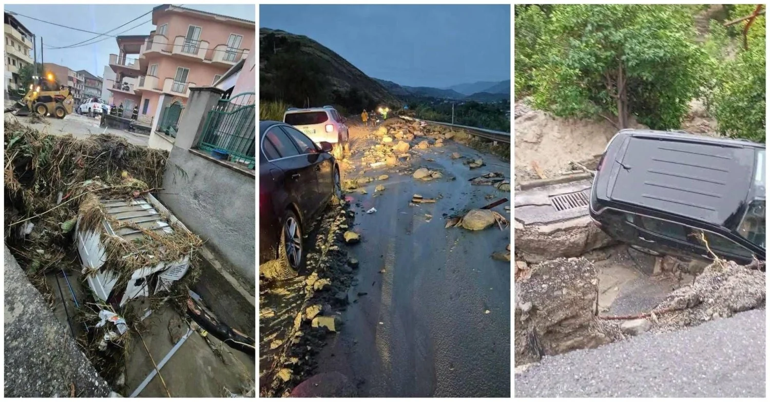 Allerta meteo arancione: Lipari allagata, frane e strade distrutte nel Reggino e a Napoli