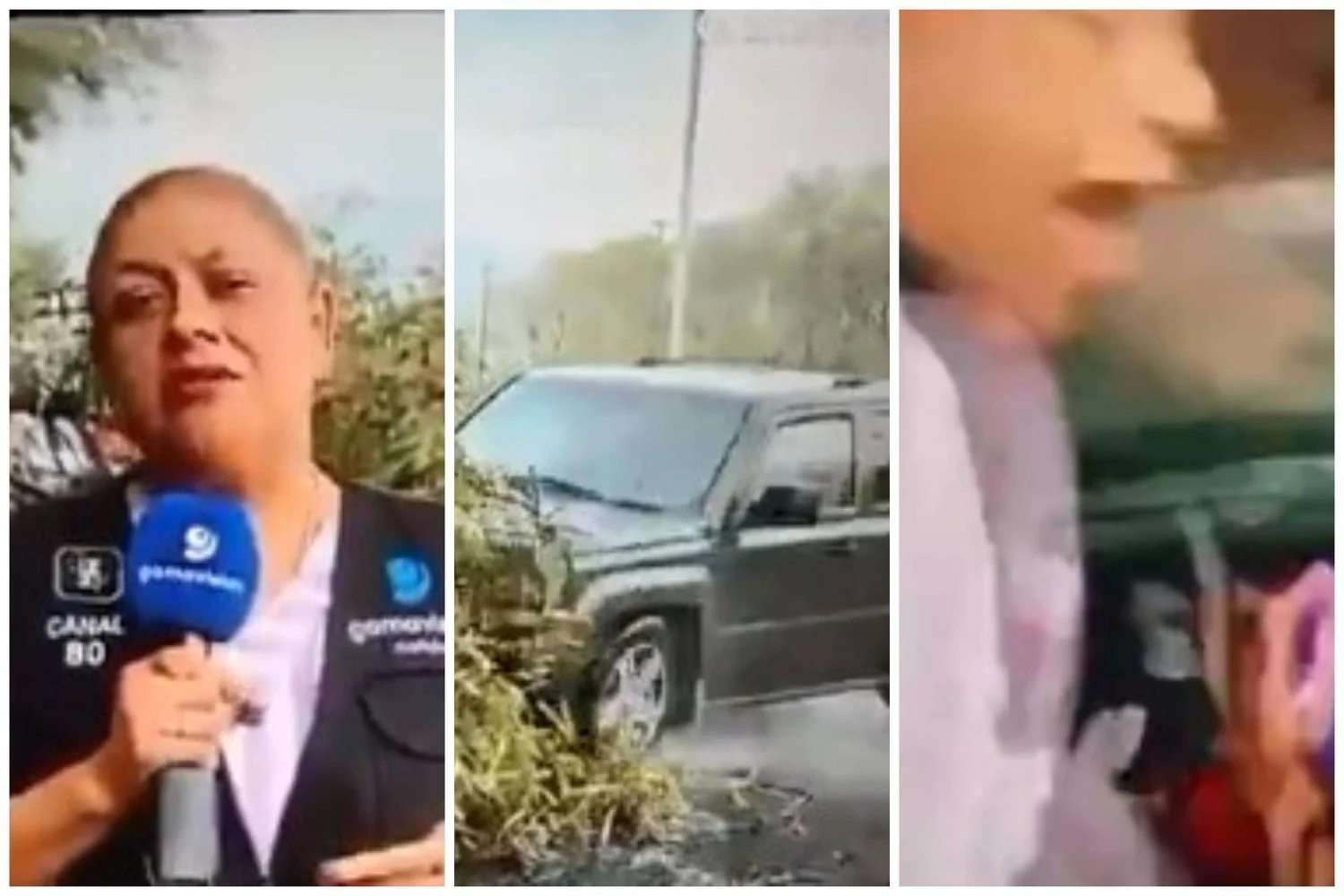 Monterrey: Jeep perde o controle na chuva e atinge jornalista em transmissão ao vivo