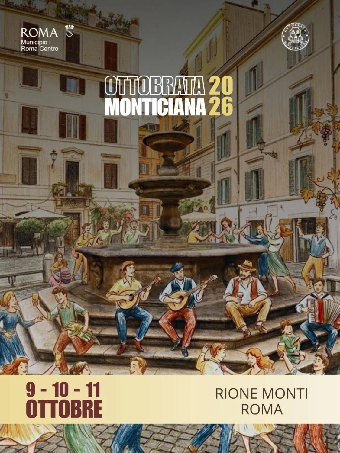 Ottobrata monticiana 2026: Monti promove 34ª edição com três dias de eventos gratuitos no Rione