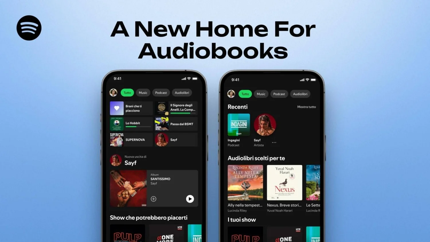 Spotify amplia catálogo de audiolivros: mais de 350.000 títulos e 14.000 em italiano