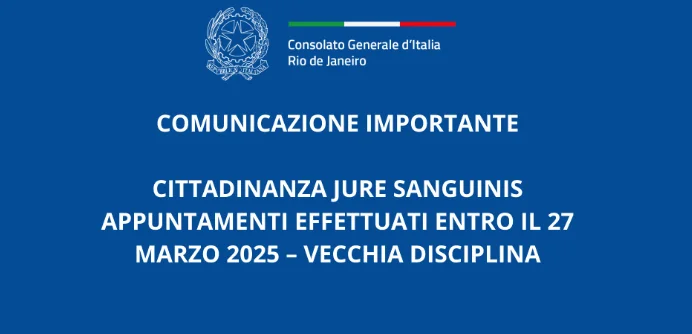 Consulado Italiano no Rio de Janeiro divulga novas regras para agendamentos de cidadania por descendência